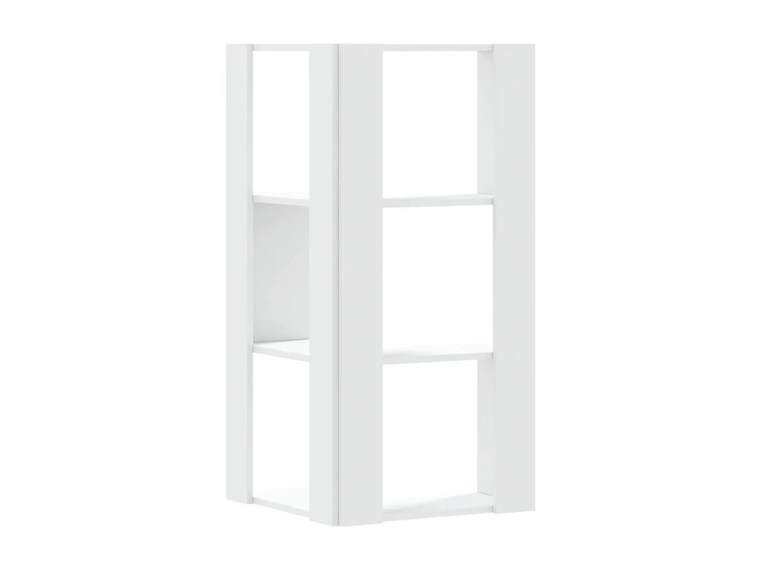 Libreria angolare a 3 ripiani in legno ingegnerizzato bianco