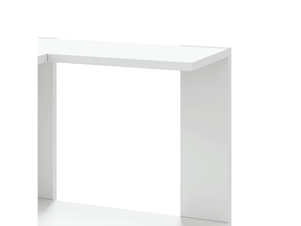 Libreria angolare a 3 ripiani in legno ingegnerizzato bianco