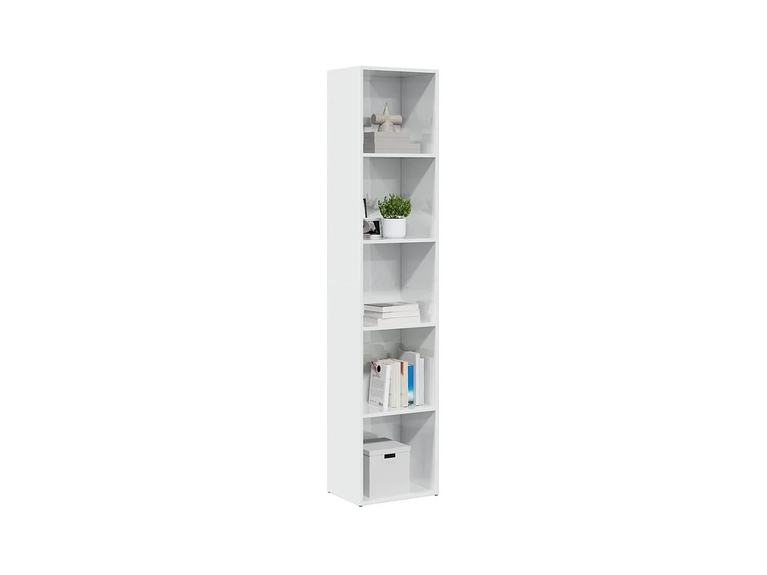 Librería blanca brillante 40x30x189 cm madera de ingeniería