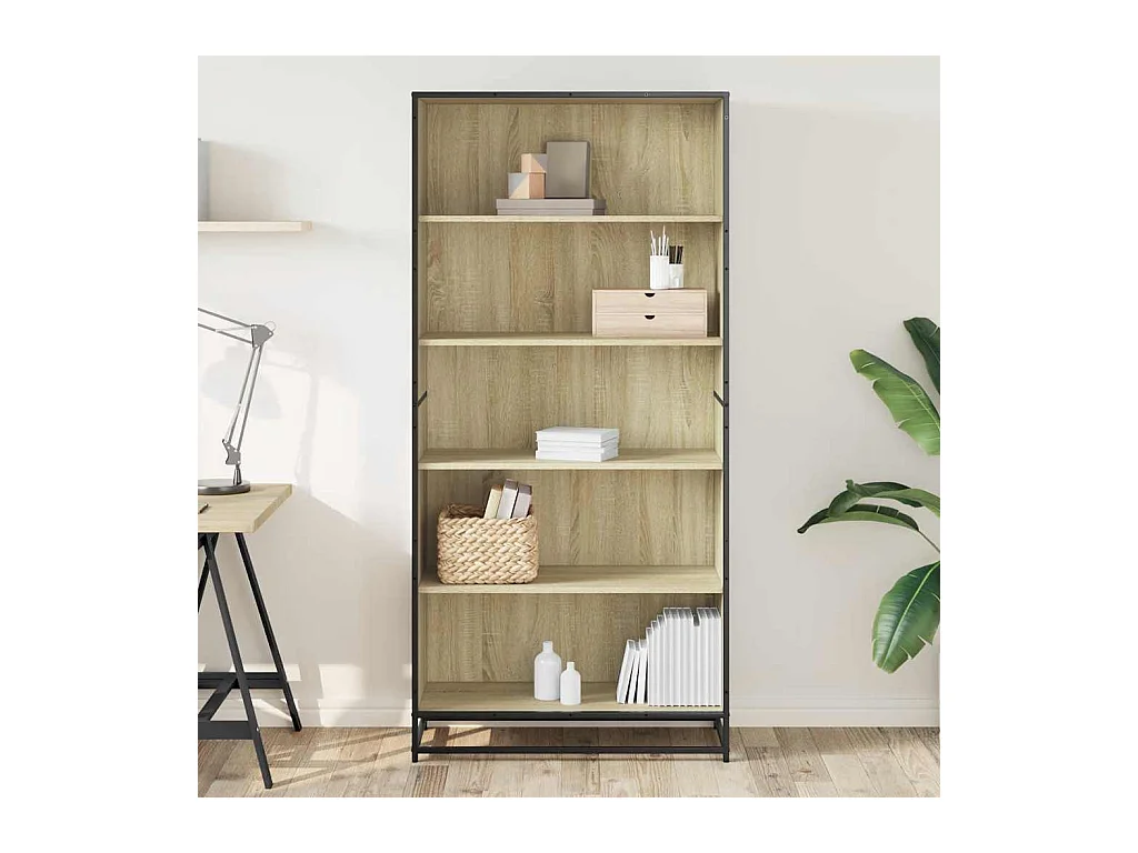 Bibliothèque chêne sonoma 80,5x35x170,5 cm bois d'ingénierie