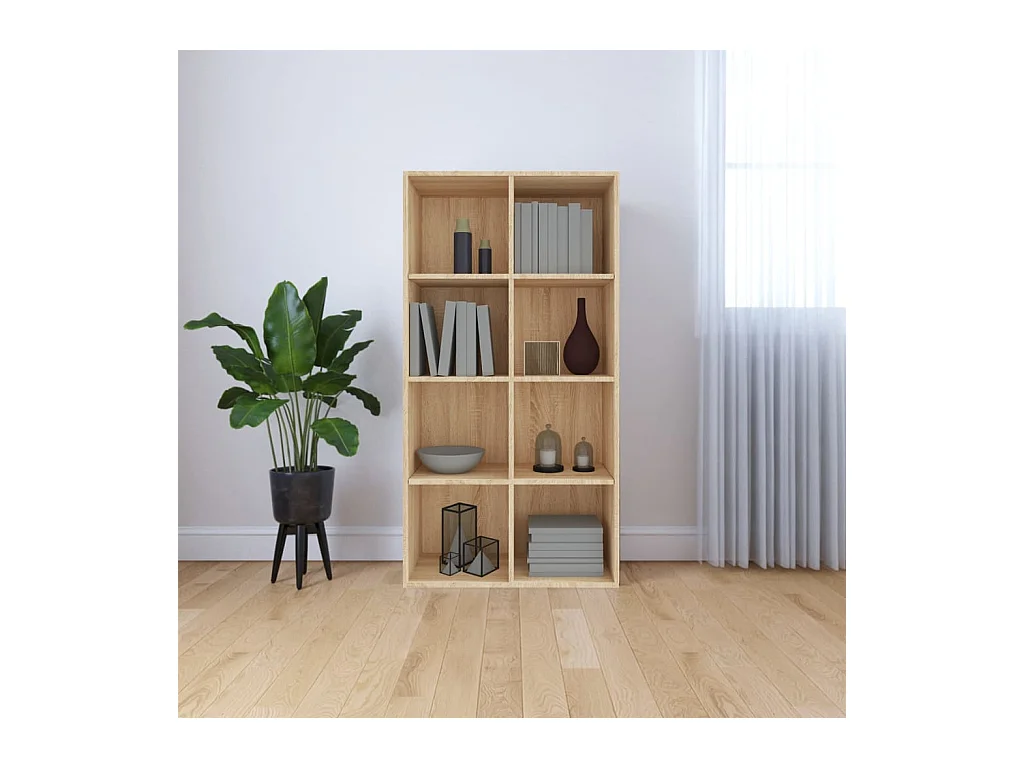 Bibliothèque/Buffet Chêne sonoma 66x30x130 cm Bois d’ingénierie