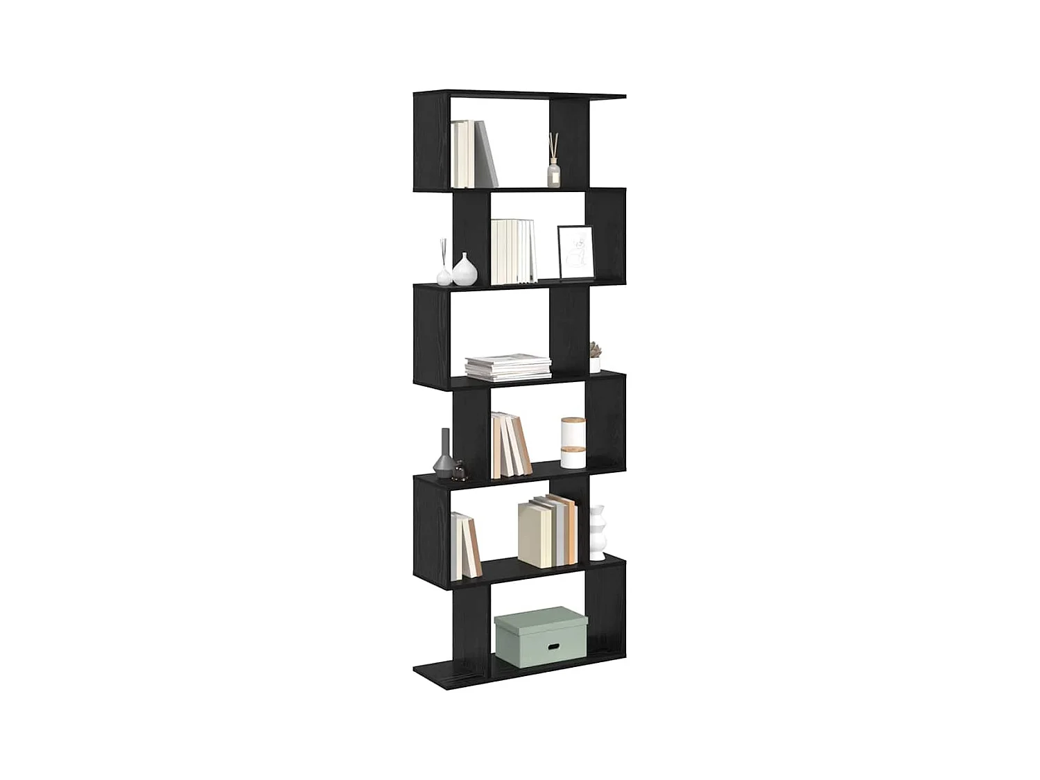 Bibliothèque en chêne noir - 70 x 24 x 193,5 cm, bois d'ingénierie.