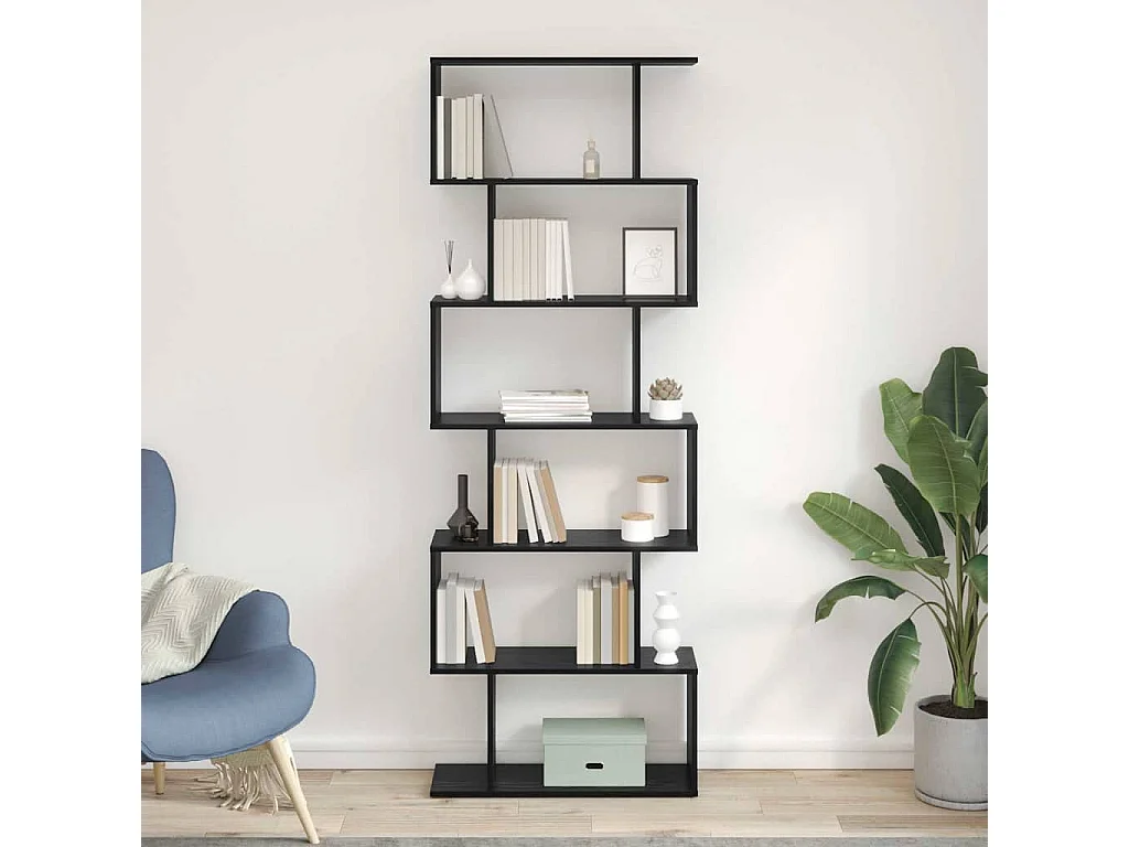 Bibliothèque en chêne noir - 70 x 24 x 193,5 cm, bois d'ingénierie.