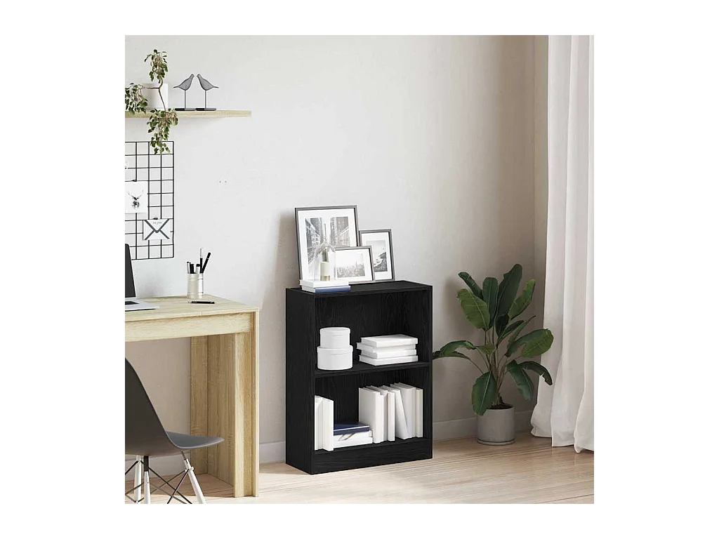Bibliothèque Noire 60x24x76 cm en bois d'ingénierie