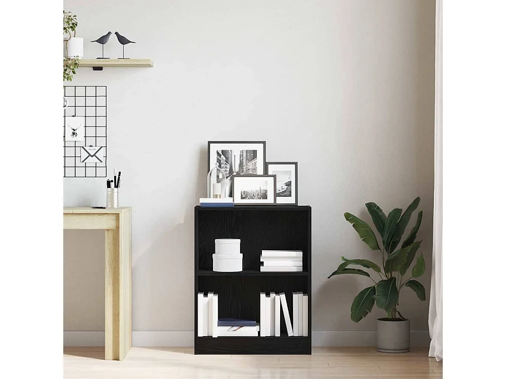 Bibliothèque Noire 60x24x76 cm en bois d'ingénierie