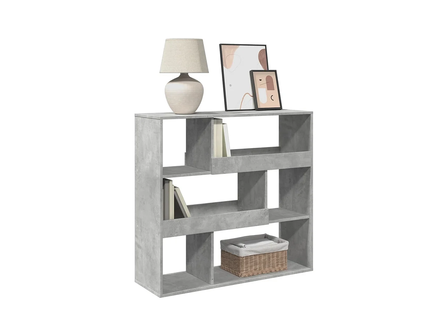 Betongrijze boekenkast/kamerverdeler 100x33x94,5 cm