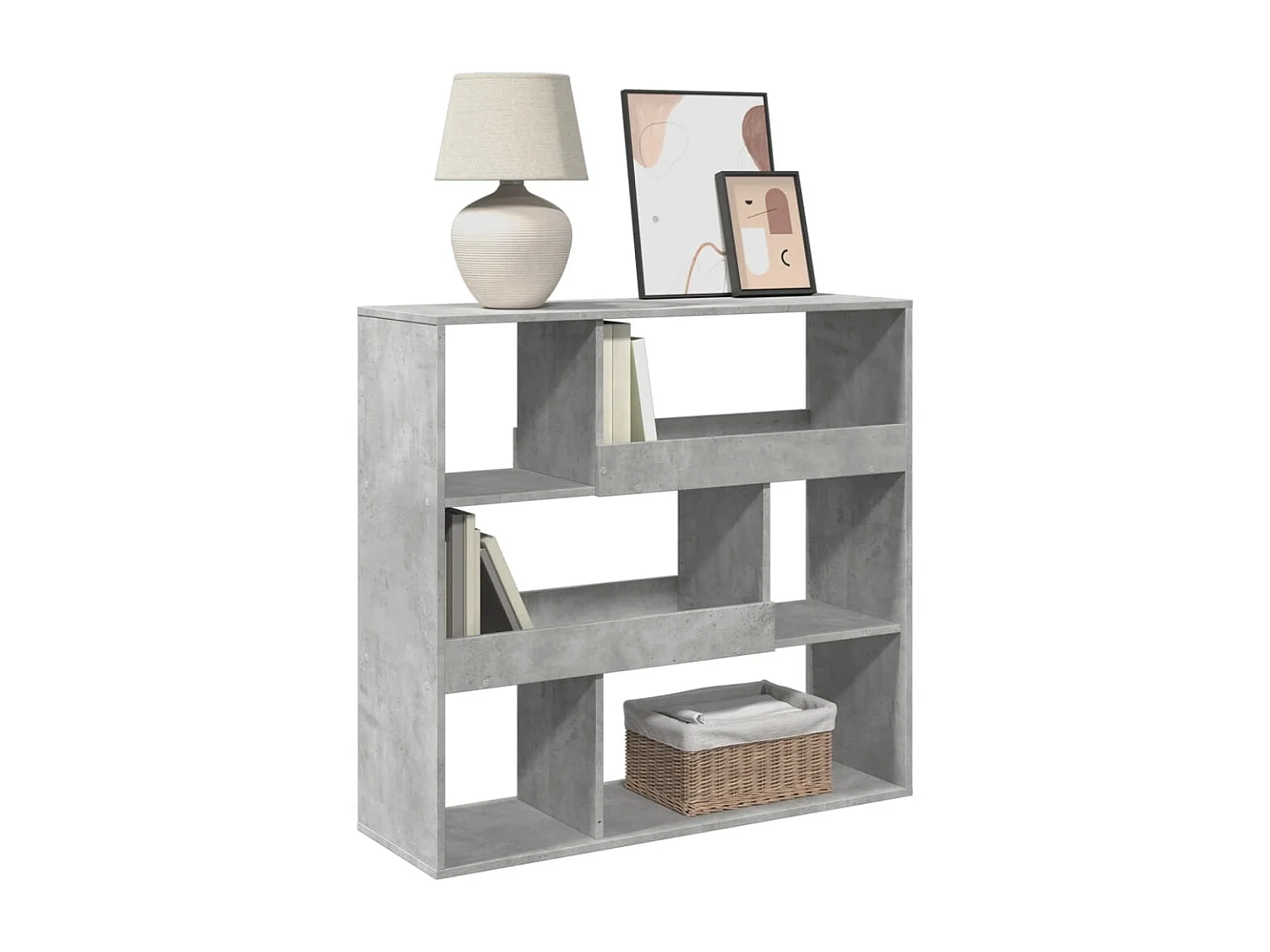 Libreria/divisorio grigio cemento 100x33x94,5 cm