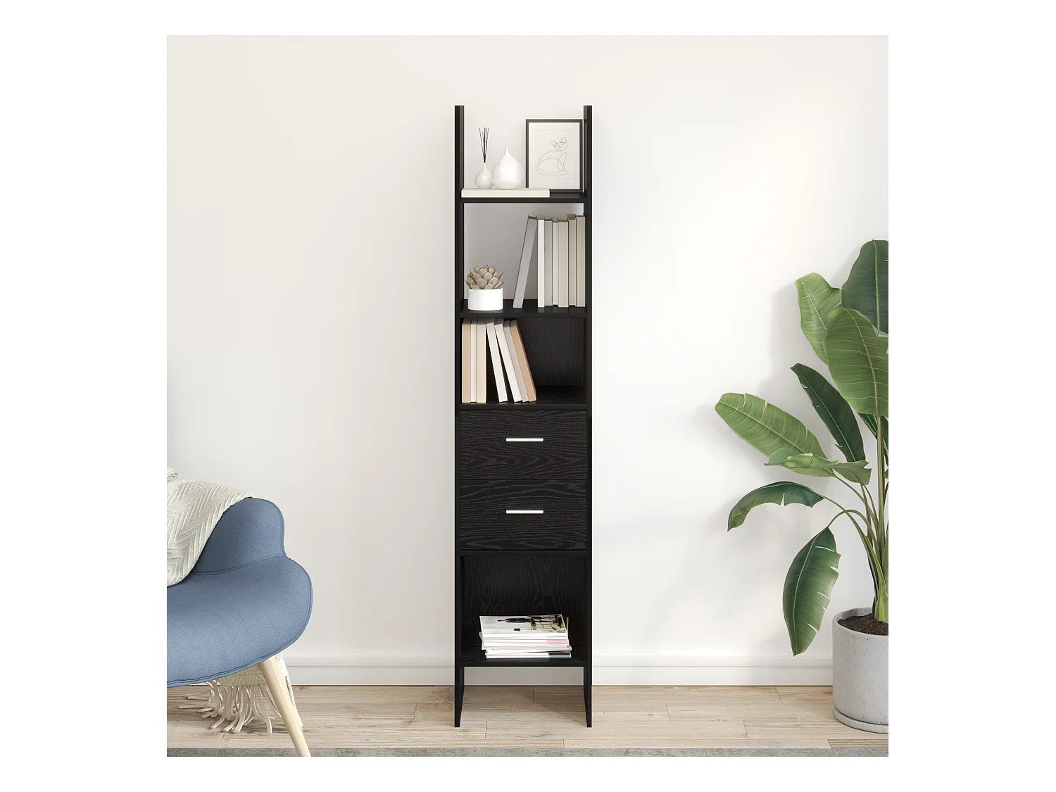 Librería de roble negro 40 x 35 x 180 cm Madera de ingeniería