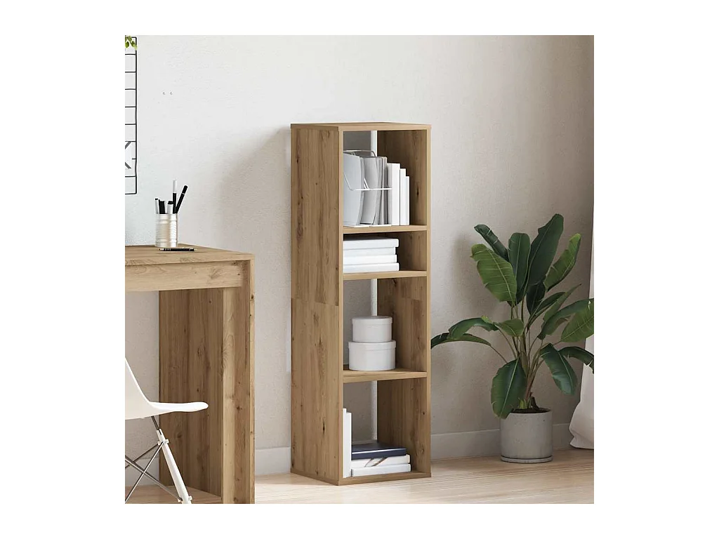 Bibliothèque chêne artisanal 34x31x112 cm bois d'ingénierie