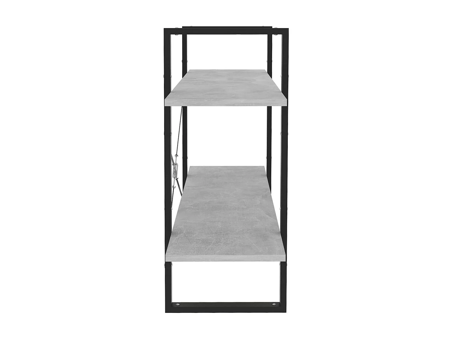 Bibliothèque à 2 niveaux gris béton 100x30x70cm bois ingénierie