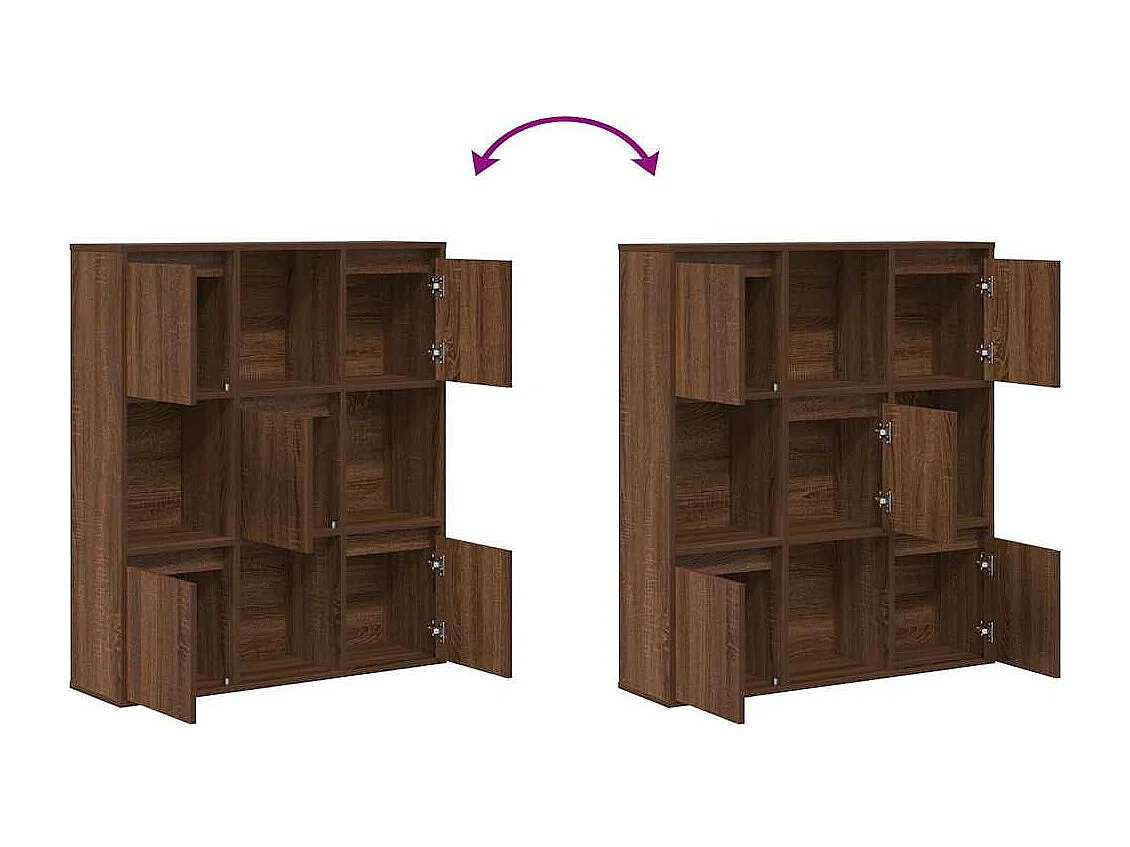 Bibliothèque chêne marron 89x24x101,5 cm bois d'ingénierie