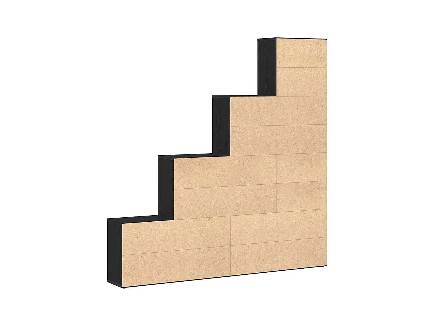 Boekenkast/kamerverdeler zwart eiken 155x24x160cm bewerkt hout