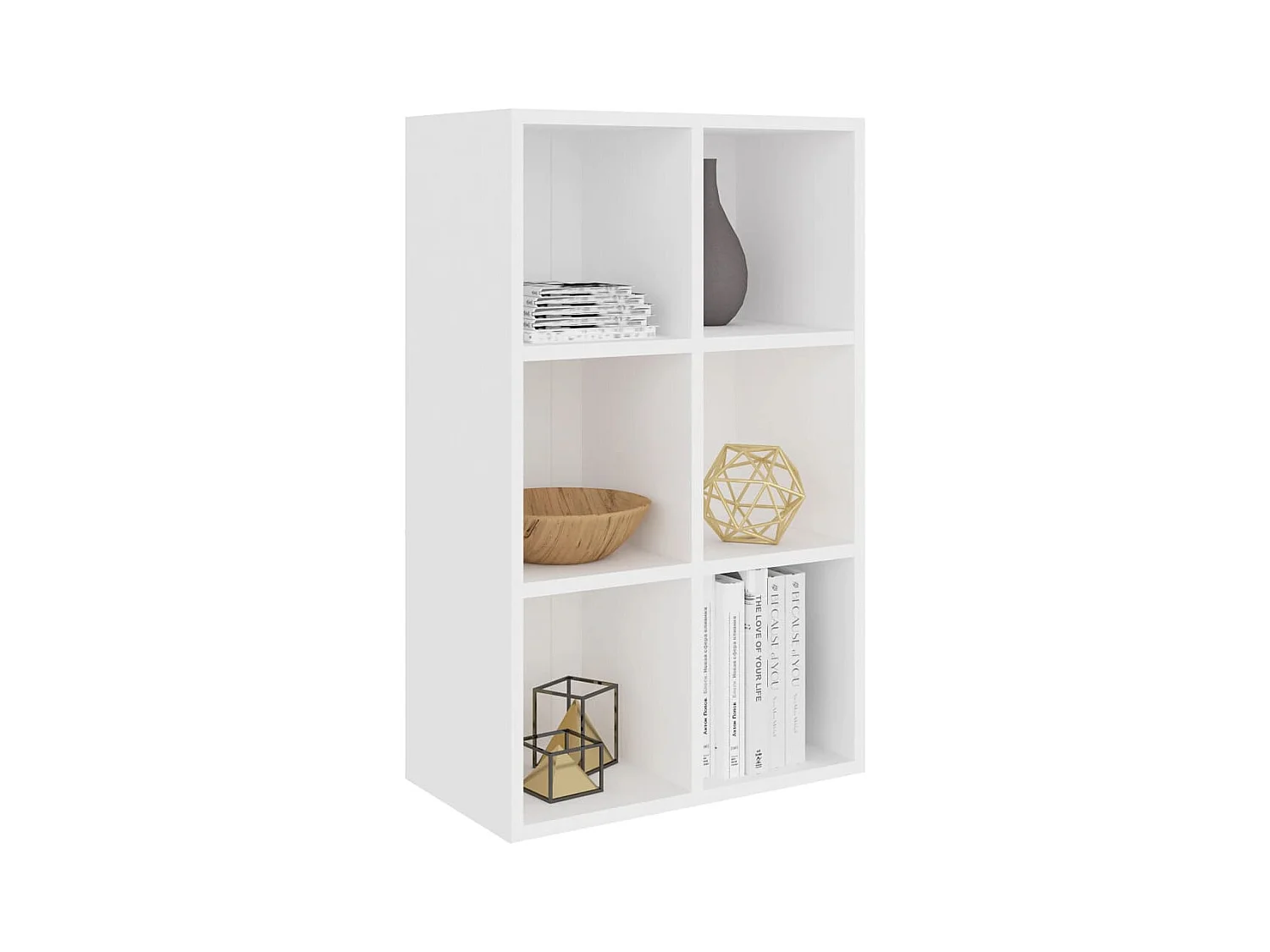 Libreria/credenza bianca 66x30x98 cm in legno ingegnerizzato