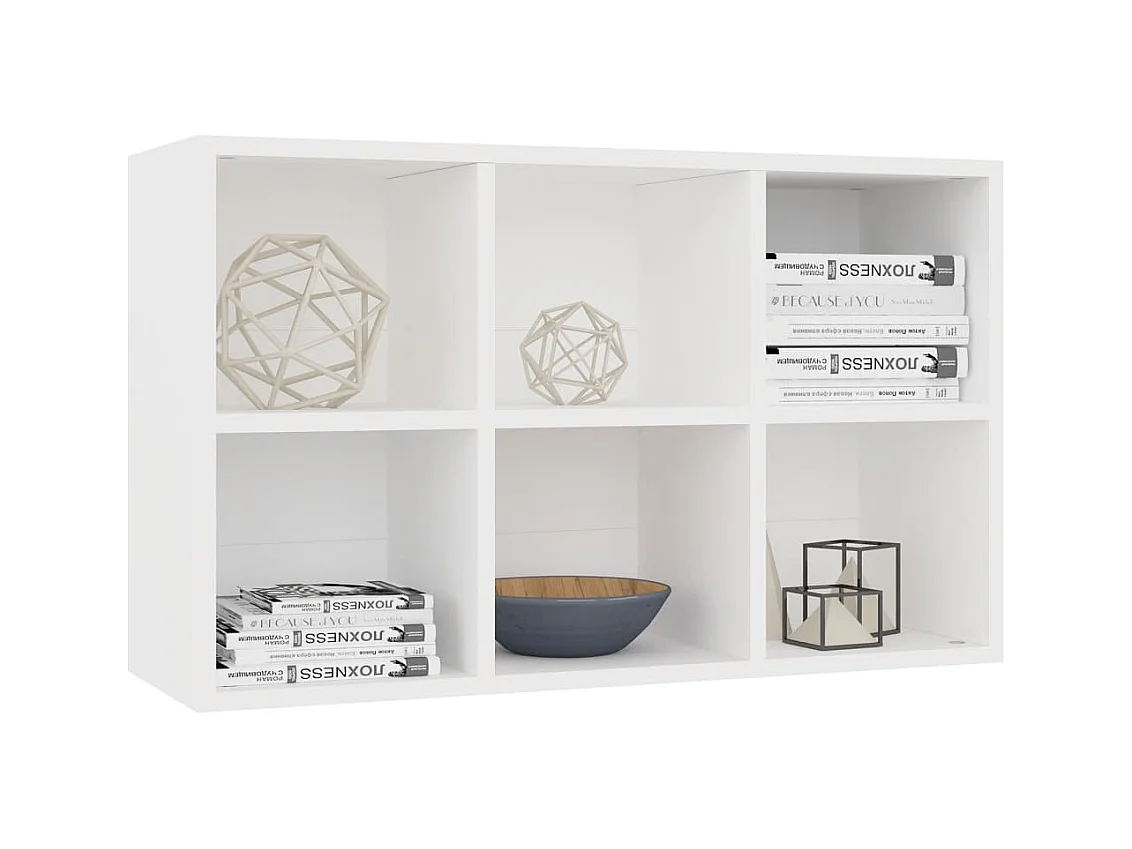 Libreria/credenza bianca 66x30x98 cm in legno ingegnerizzato