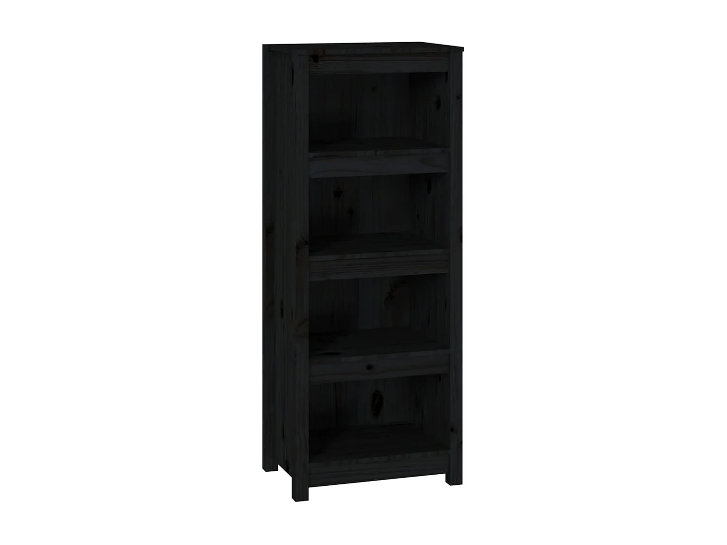 Bibliothèque Noir 50x35x125,5 cm Bois de pin massif