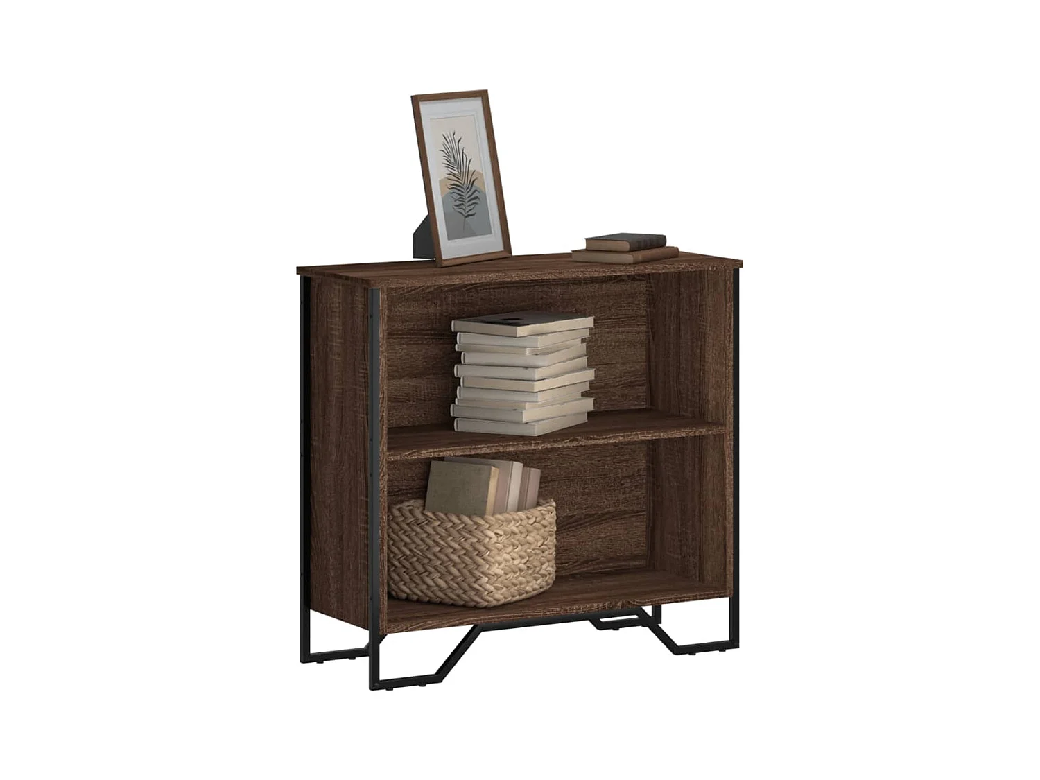 Bücherregal aus brauner Eiche, 80 x 31 x 74,5 cm, Holzwerkstoff