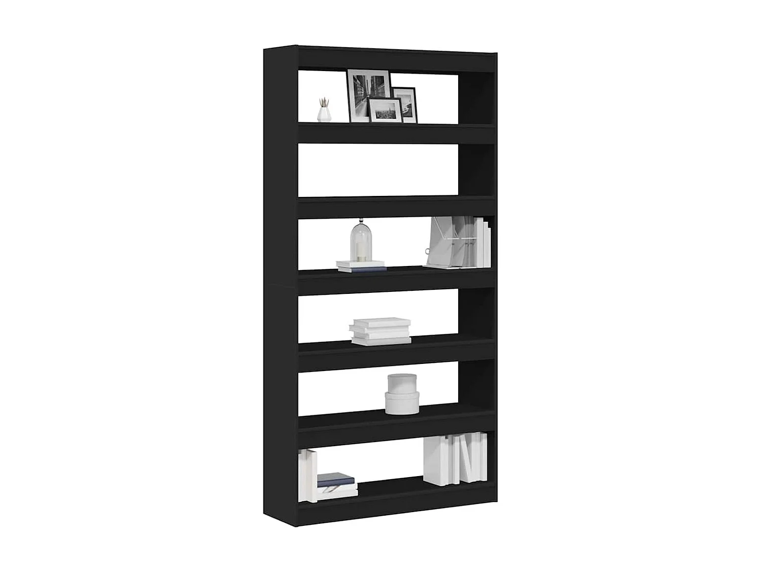 Bibliothèque Noir Bois d'ingénierie 100 x 30 x 198 cm