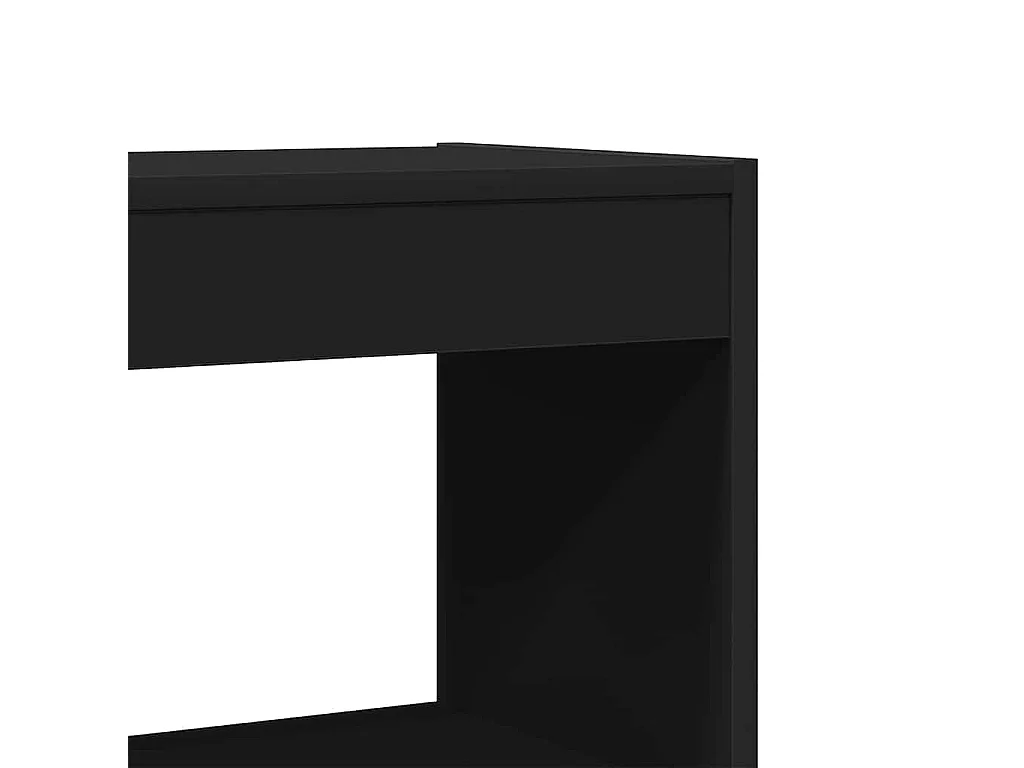 Bibliothèque Noir Bois d'ingénierie 100 x 30 x 198 cm