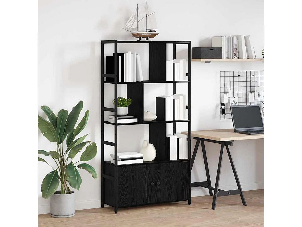 Étagère Chêne noir 80 x 30 x 155.5 cm Bois d'ingénierie