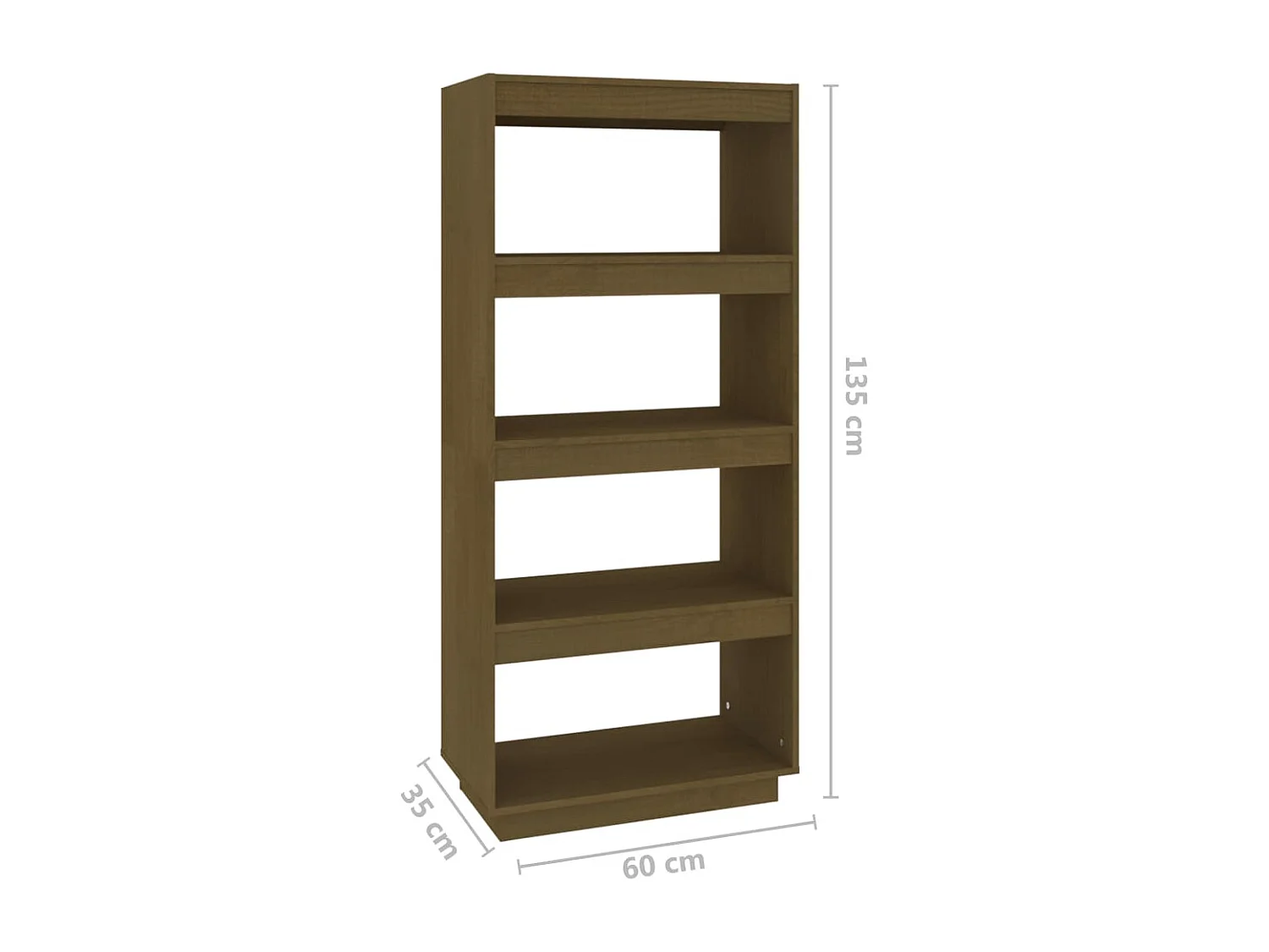 Libreria/Divisorio Miele Marrone 60x35x135 cm Pino