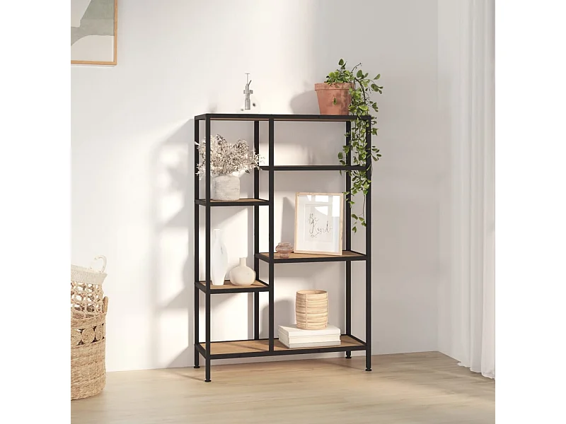 Libreria 80x30x120 cm Acciaio e legno ingegnerizzato