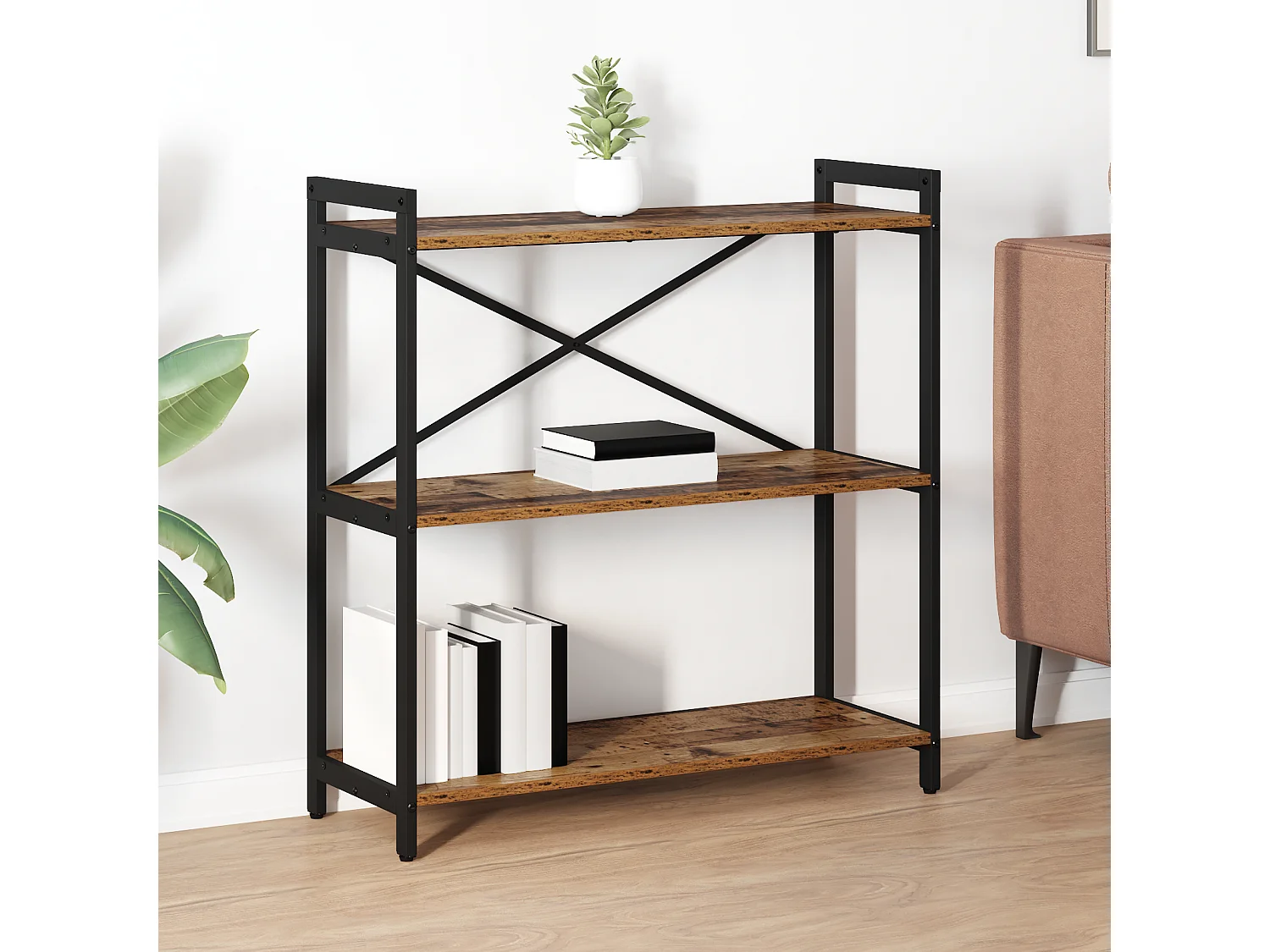 Boekenkast Antiek hout 80 x 30 x 83 cm Technisch hout