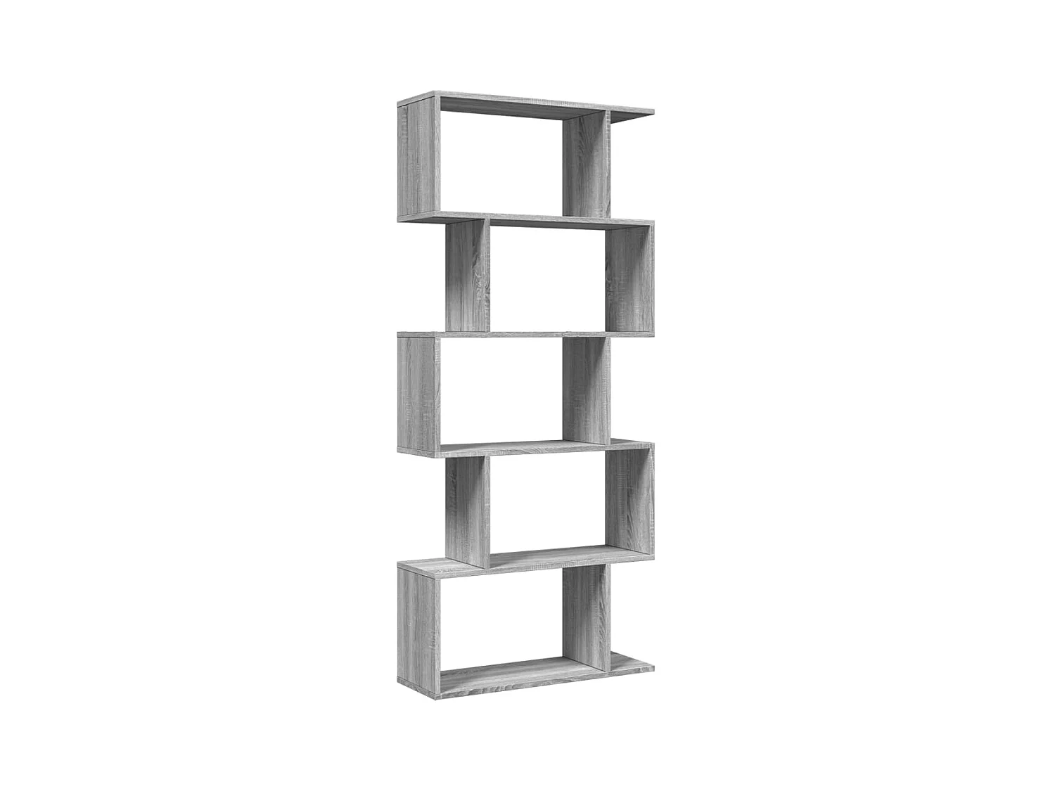 Scaffale divisorio per ambienti a 5 ripiani grigio Sonoma 70x24x161 cm