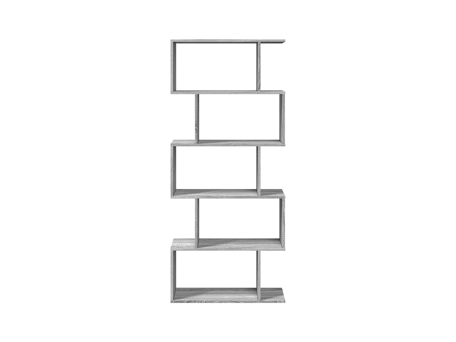 Scaffale divisorio per ambienti a 5 ripiani grigio Sonoma 70x24x161 cm