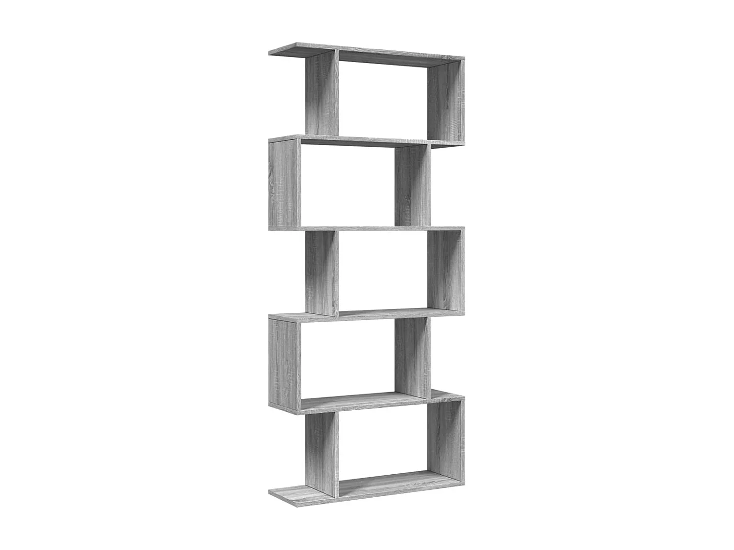 Scaffale divisorio per ambienti a 5 ripiani grigio Sonoma 70x24x161 cm