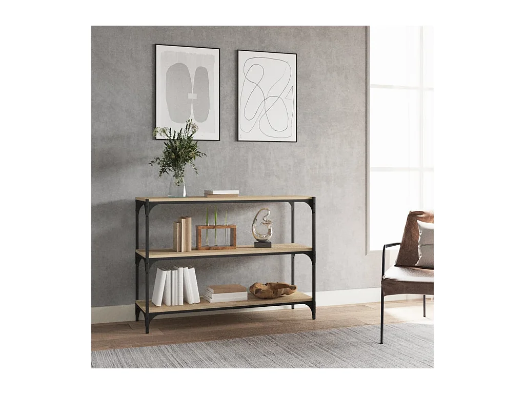 Bibliothèque Chêne Sonoma 100x33x70,5cm Bois d'ingénierie acier