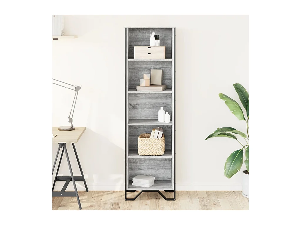 Sonoma grijze boekenkast 50x31x169 cm bewerkt hout