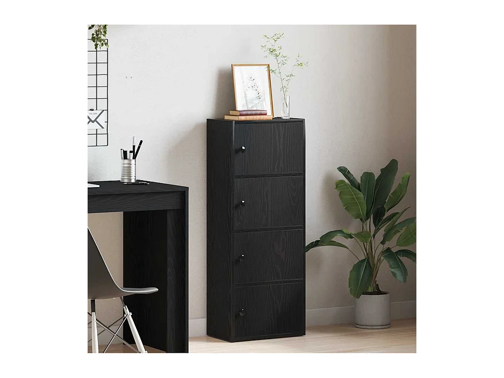 Bibliothèque chêne noir 40x24x102 cm bois d'ingénierie