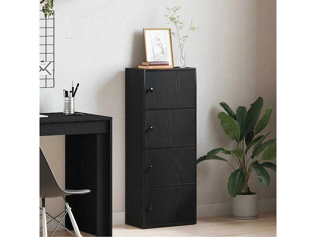 Bibliothèque chêne noir 40x24x102 cm bois d'ingénierie