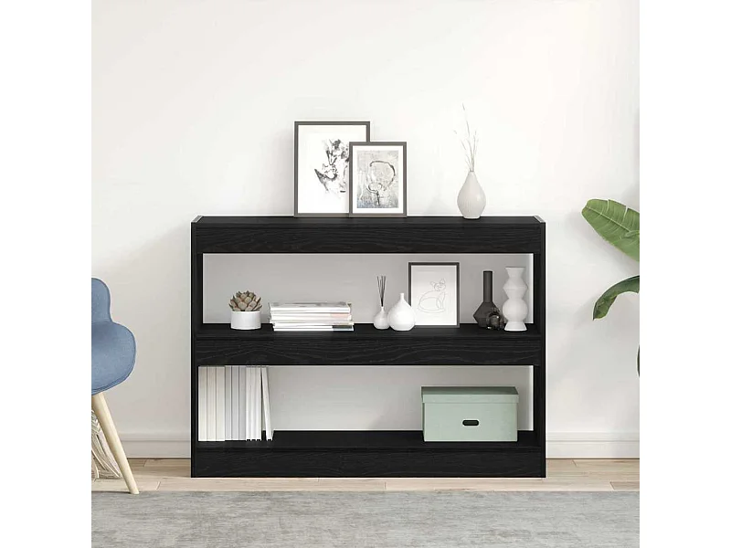 Bibliothèque / Cloison Noir Chêne 100x30x72 cm Bois d'ingénierie