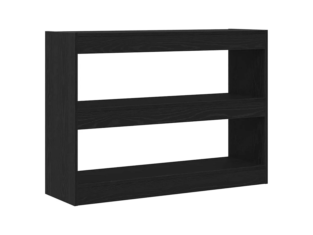 Bibliothèque / Cloison Noir Chêne 100x30x72 cm Bois d'ingénierie