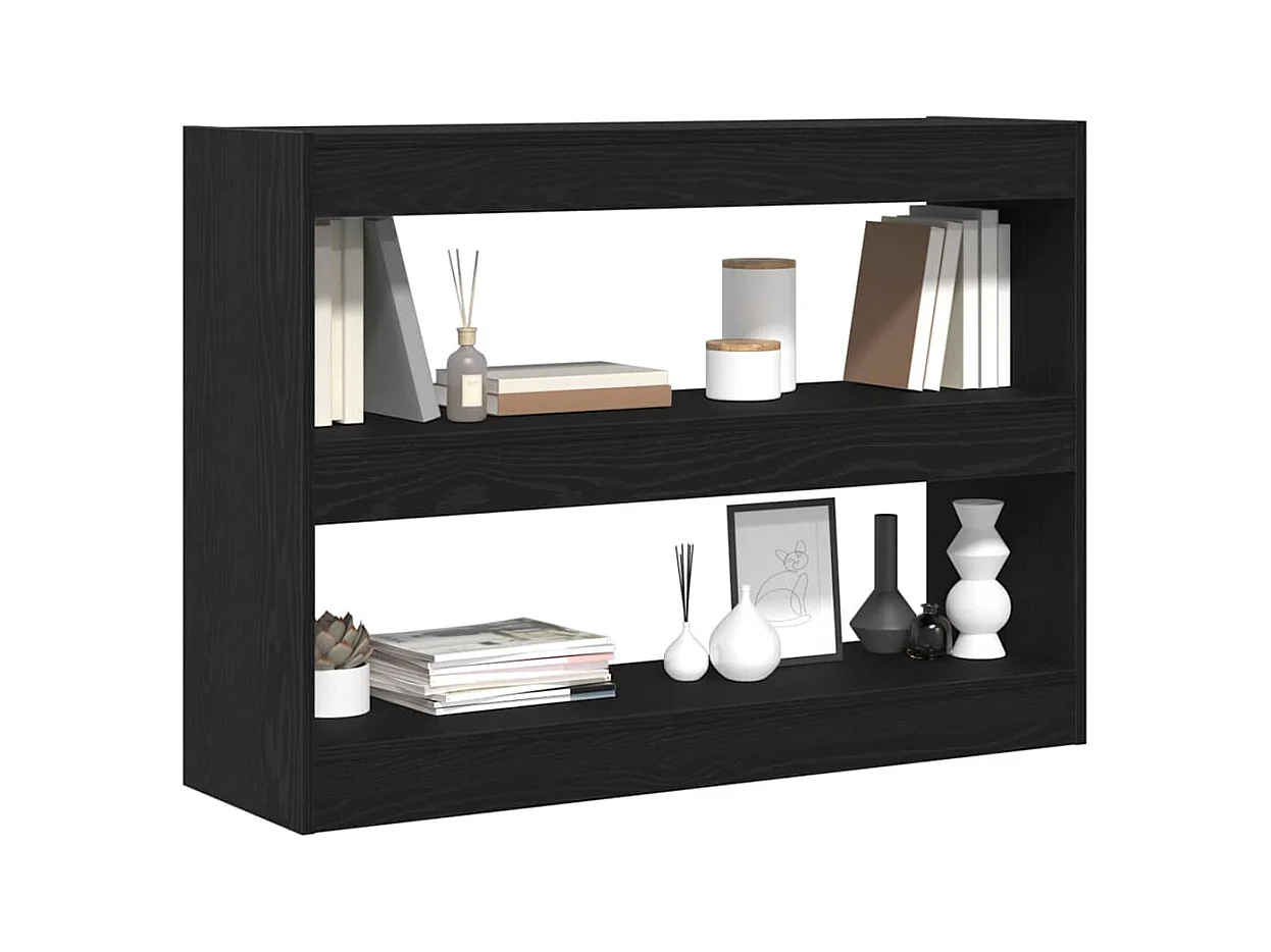 Bibliothèque / Cloison Noir Chêne 100x30x72 cm Bois d'ingénierie