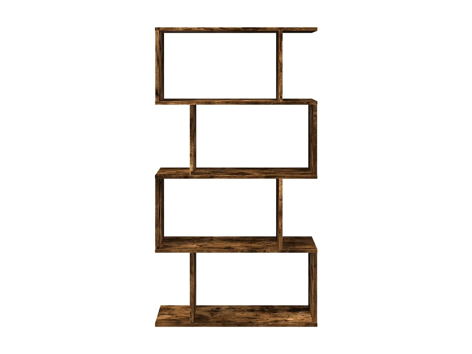 Étagère séparatrice de pièce à 4 niveaux chêne fumé 70x24x129cm