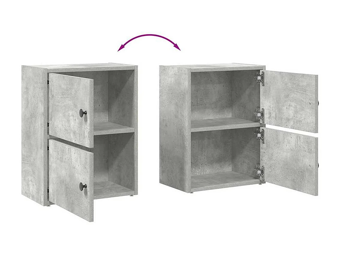 Bibliothèque gris béton 40x24x52 cm bois d'ingénierie