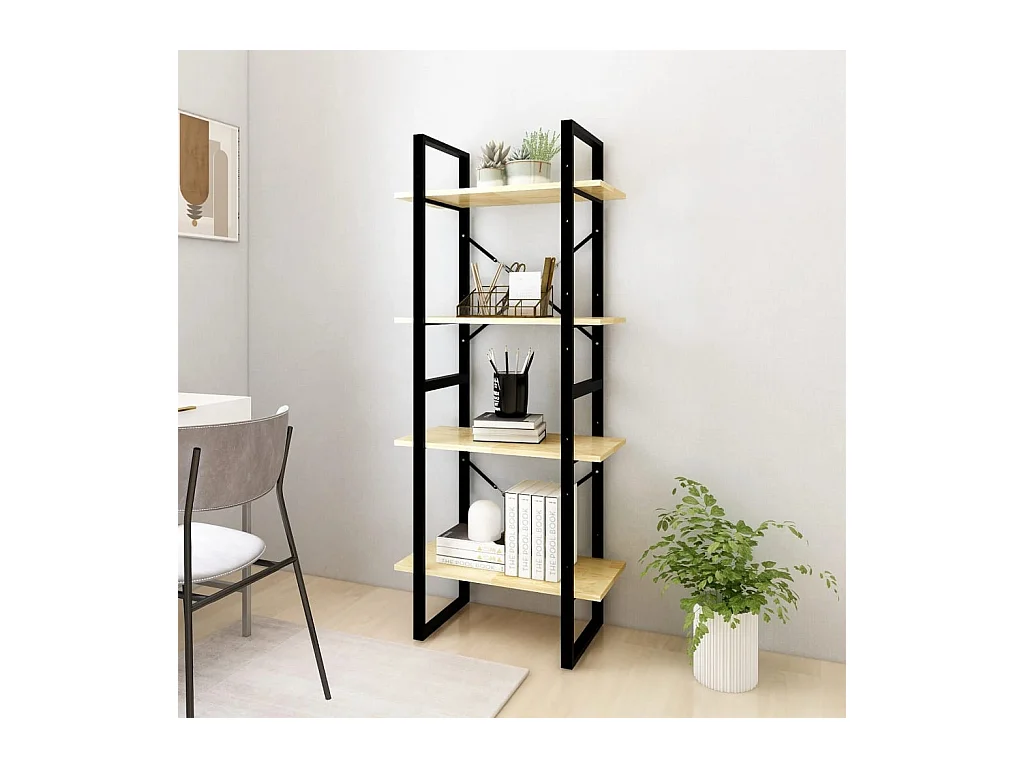 Libreria a 4 ripiani 60x30x140 cm Legno massello di pino