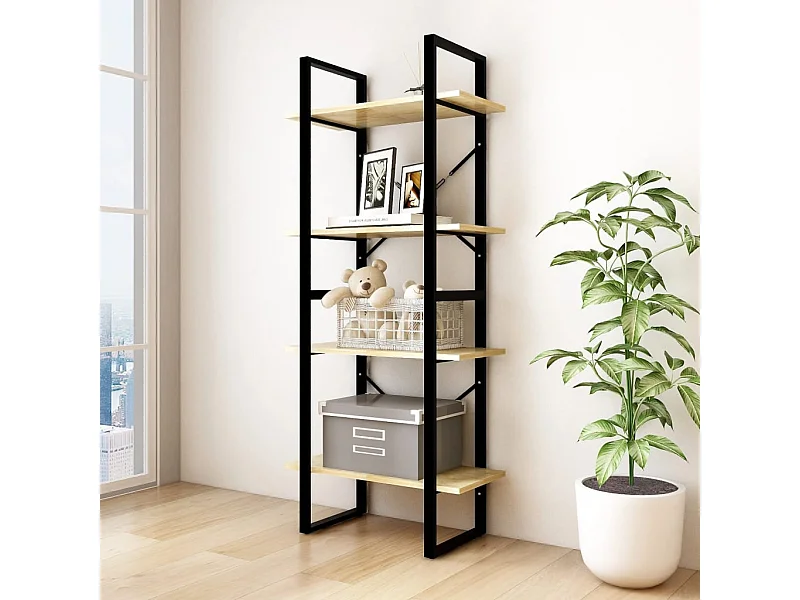 Bibliothèque à 4 niveaux 60x30x140 cm Bois de pin massif