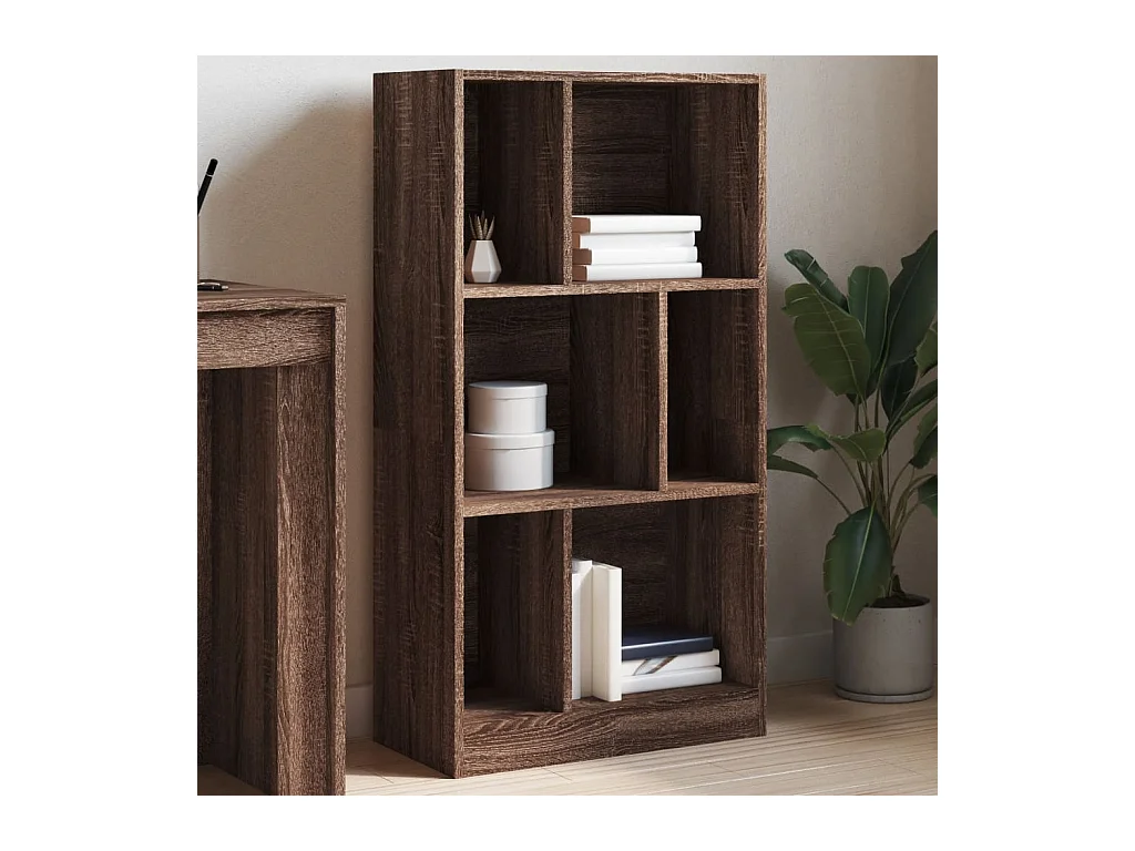 Bibliothèque chêne marron 57x28,5x107,5 cm bois d'ingénierie