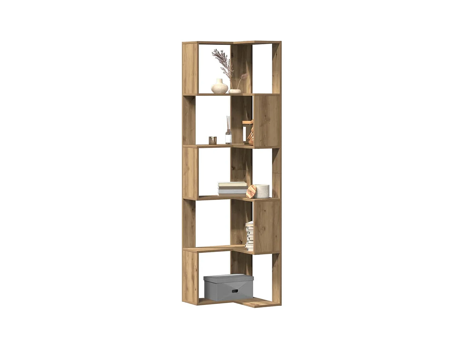 Bibliothèque d'angle 5 niveaux chêne artisanal bois ingénierie