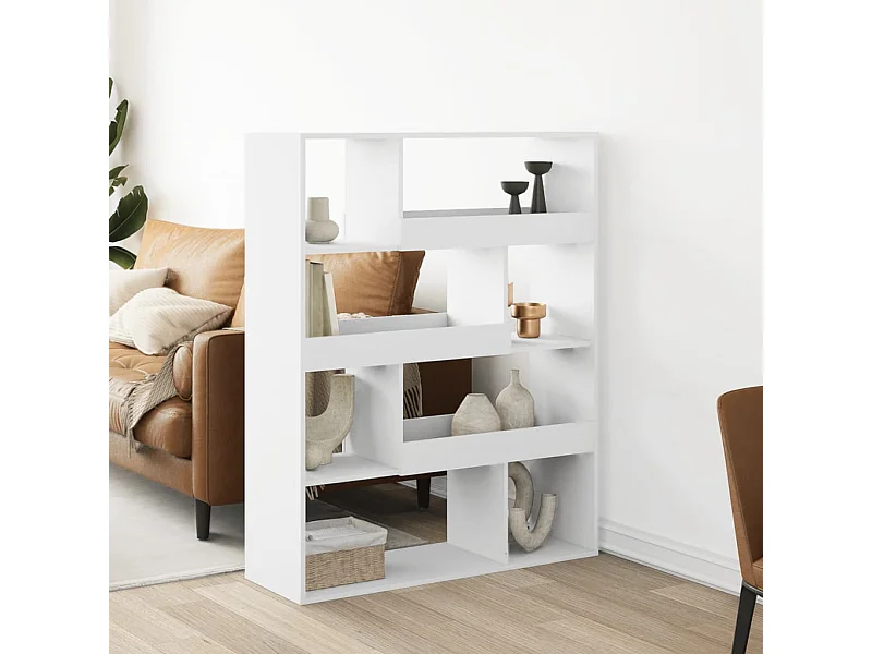 Libreria bianca 100x33x125,5 cm in legno ingegnerizzato