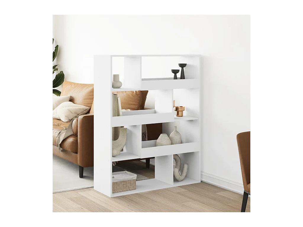 Libreria bianca 100x33x125,5 cm in legno ingegnerizzato