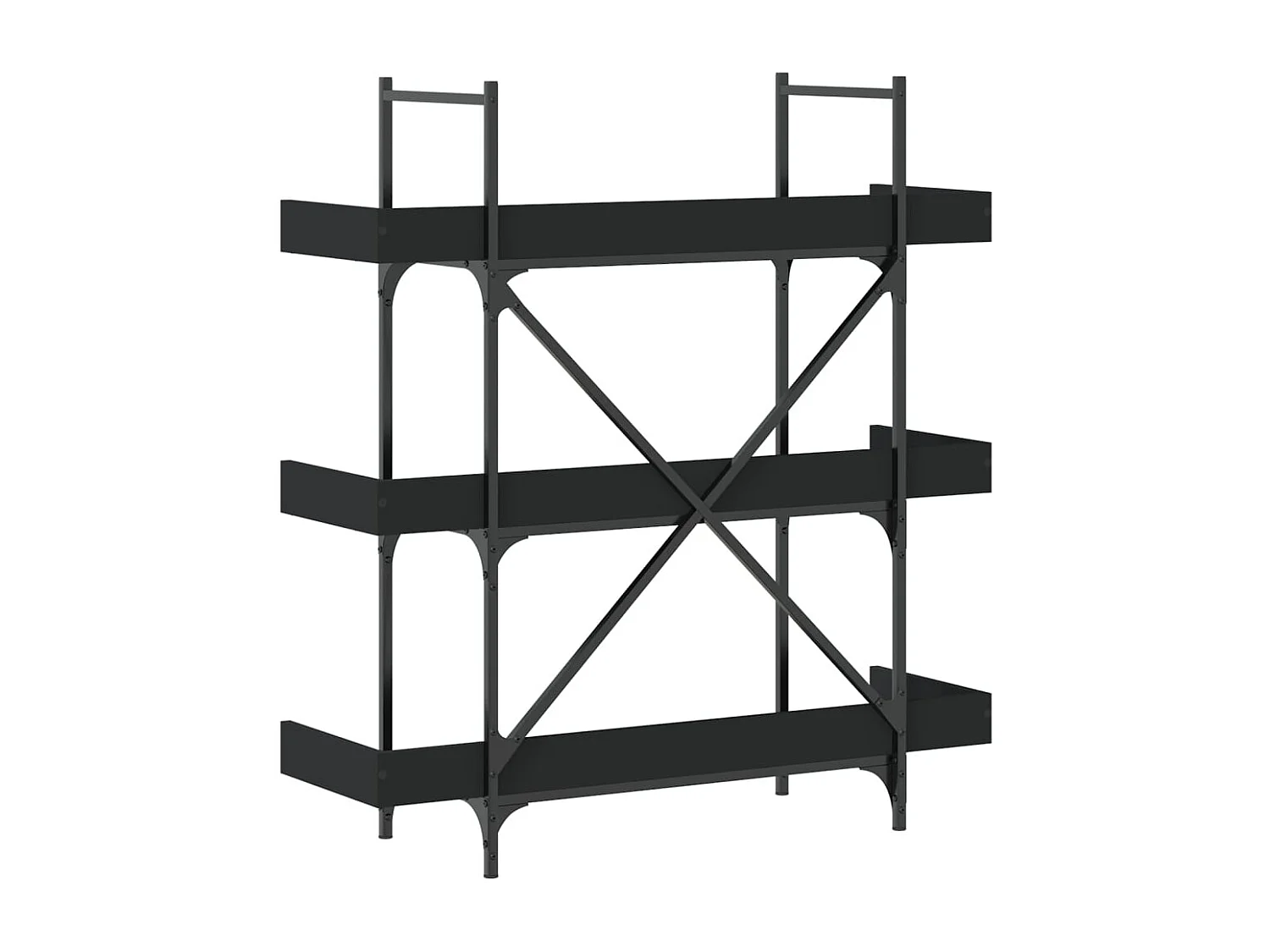 3-laags boekenkast zwart 100x33x108,5 cm bewerkt hout