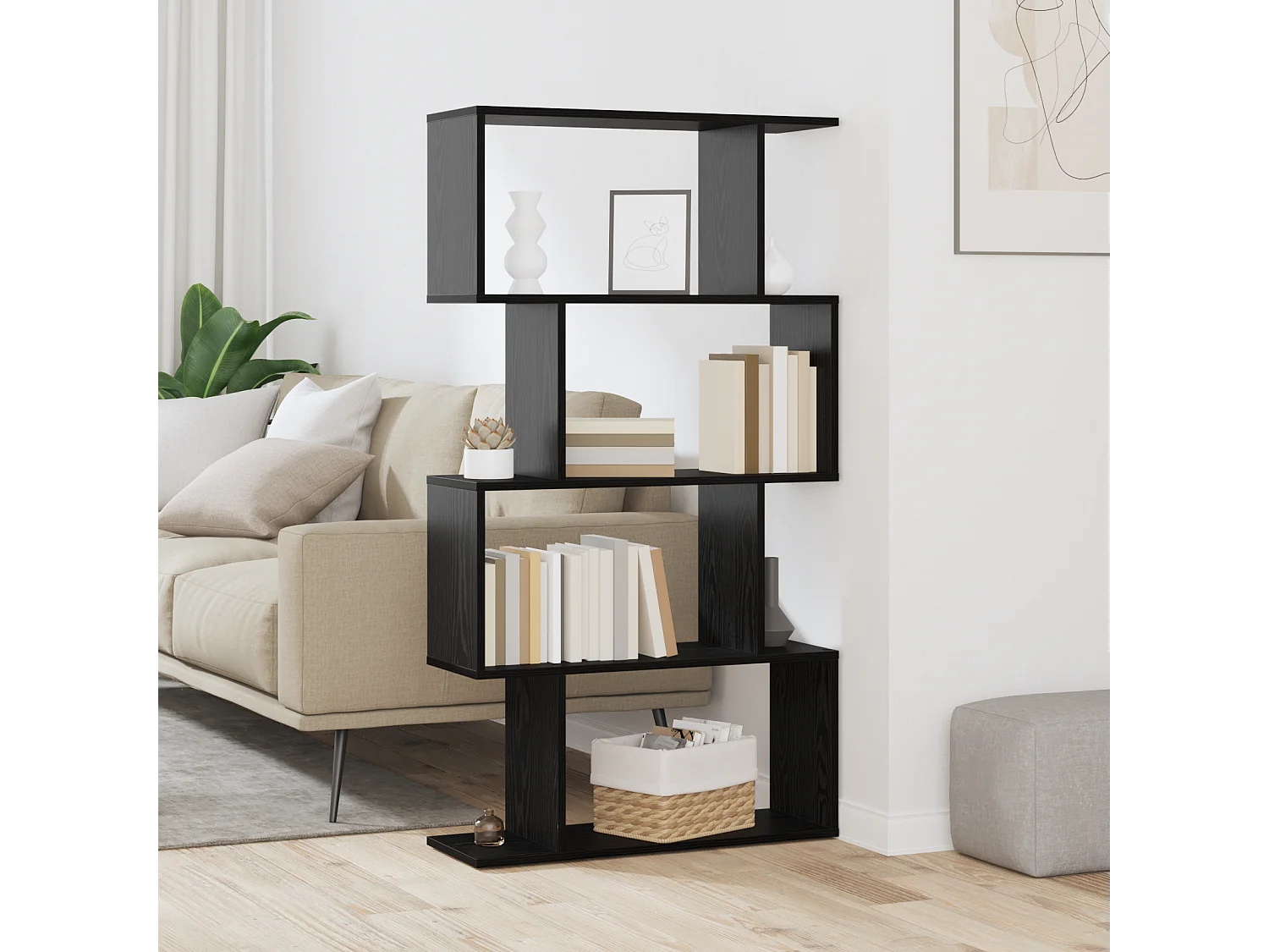 Bibliothèque Chêne noir 70 x 24 x 129 cm Bois d'ingénierie