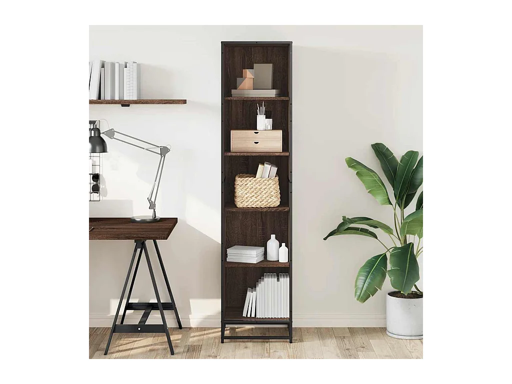 Bibliothèque chêne marron 40x35x170,5 cm bois d'ingénierie