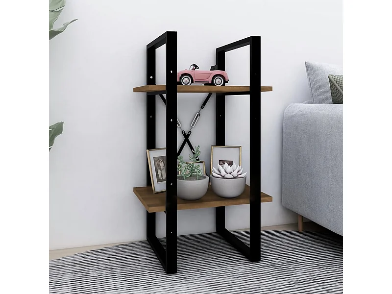 Boekenkast met 2 niveaus Bruin eiken 40x30x70 cm Technisch hout