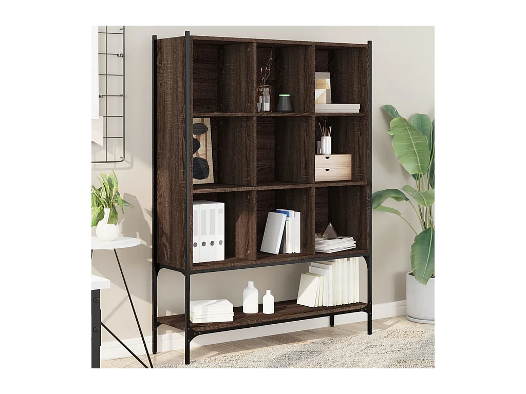 Libreria in rovere marrone 102x30x141,5 cm in legno ingegnerizzato