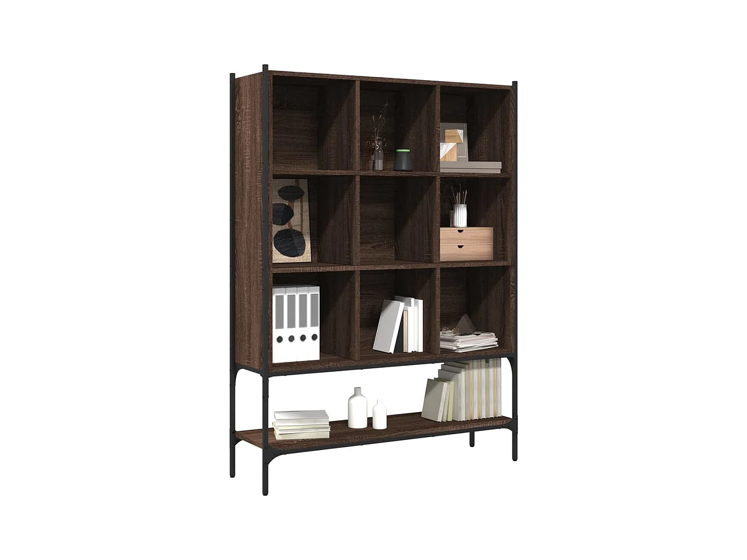 Libreria in rovere marrone 102x30x141,5 cm in legno ingegnerizzato